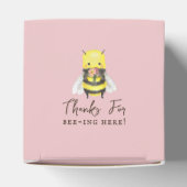 Schattige Pink Bee en Wildflower Baby shower Keeps Bedankdoosjes (Bovenkant)