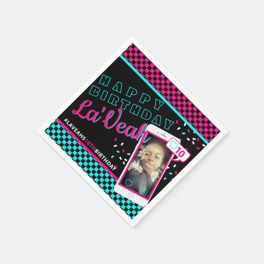 Schattige Pink|Blue Social Media| Telefoonfoto Servet (Hoek)