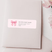 Schattige Pink Bow Coquette retouradres Etiket