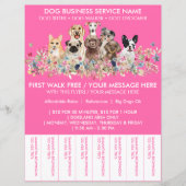 Schattige Pink Breeds Dog Walker Budget Ticket (Voorkant)