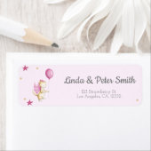 Schattige Pink Dragon Baby shower Retouradres Etiket (Insitu)