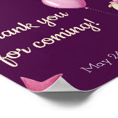 Schattige Pink Dragon Baby shower Welkom Poster (Hoek)