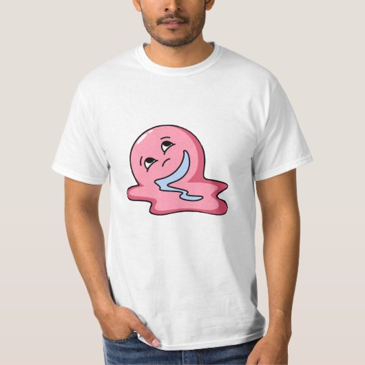 Schattige Pink Ghost 90s Retro T-shirt (Voorkant)