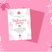 Schattige Pink Ghost BOO Halloween Party Kaart