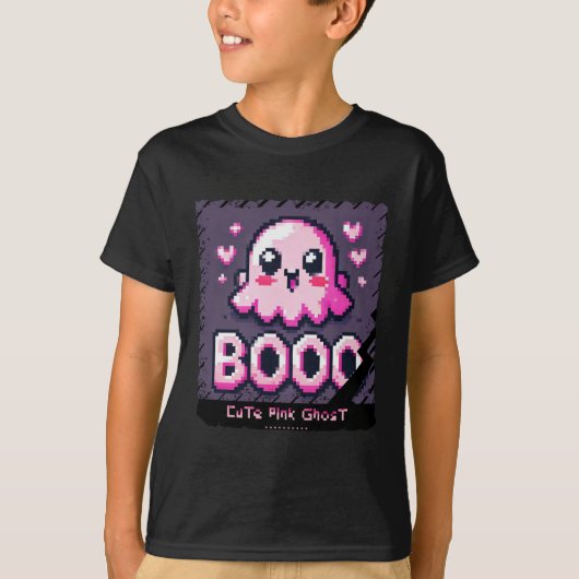 Schattige Pink Ghost: Sweet and Spooky -tshirt boy T-shirt (Voorkant)