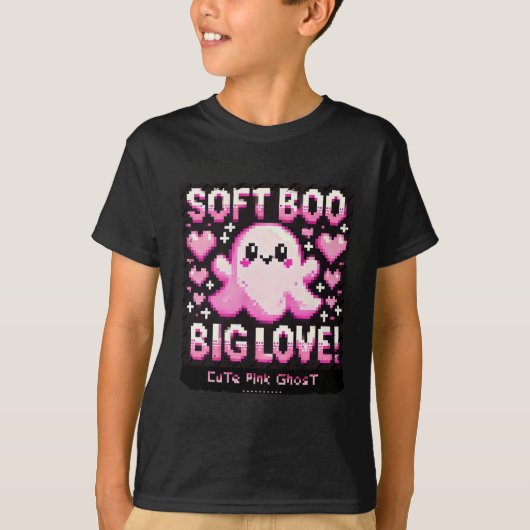 Schattige Pink Ghost: Sweet and Spooky -tshirt boy T-shirt (Voorkant)