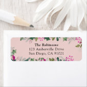 Schattige Pink Holly Holiday Adreslabel Etiket (Insitu)