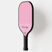 Schattige Pink Stripes gepersonaliseerd Officiële  Pickleball Paddle (Links)