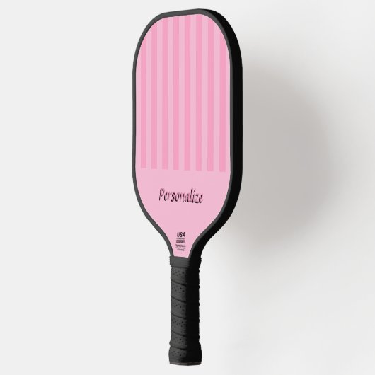 Schattige Pink Stripes gepersonaliseerd Officiële  Pickleball Paddle (Links)