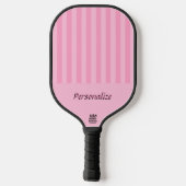 Schattige Pink Stripes gepersonaliseerd Officiële  Pickleball Paddle (Achterkant)