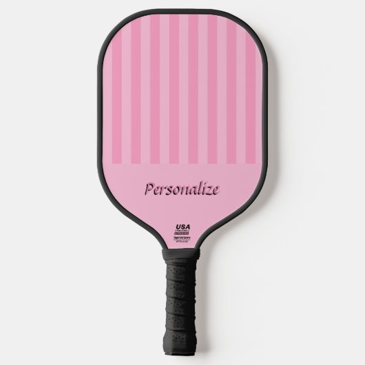 Schattige Pink Stripes gepersonaliseerd Officiële  Pickleball Paddle (Achterkant)