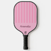 Schattige Pink Stripes gepersonaliseerd Officiële  Pickleball Paddle (Voorkant)