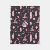 Schattige Pink Witchy Fleece Deken (Voorkant)