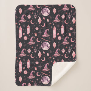 Schattige Pink Witchy Sherpa Deken