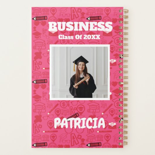 Schattige Pinky Girly College Student Custom Acade Planner (Achterkant)