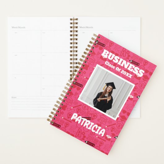 Schattige Pinky Girly College Student Custom Acade Planner (Display)