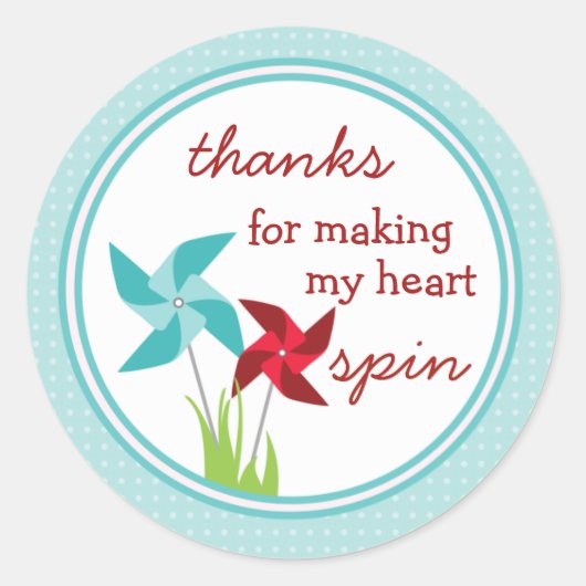 Schattige Pinwheel Love Sticker (voor hem) (Voorkant)