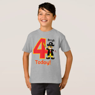 Schattige Piraat Arrgh Vier Verjaardag Vandaag 4 T-shirt