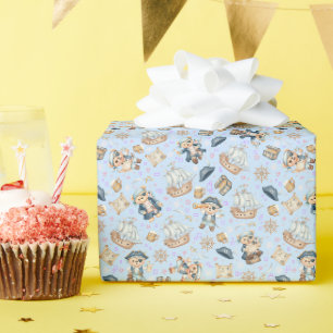 Schattige Piraat Beer Naadloos Patroon Cadeaupapier