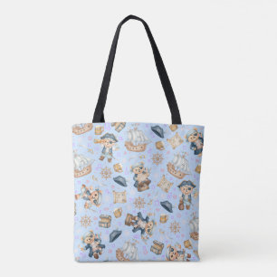 Schattige Piraat Beer Naadloos Patroon Tote Bag