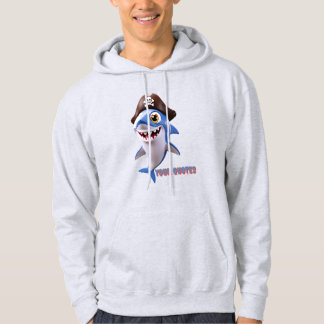 Schattige Piraat Haai Cartoon – 3D Kinder Illustra Hoodie