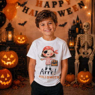 Schattige Piraat Jongen Arrr Halloween Kostuum T-shirt