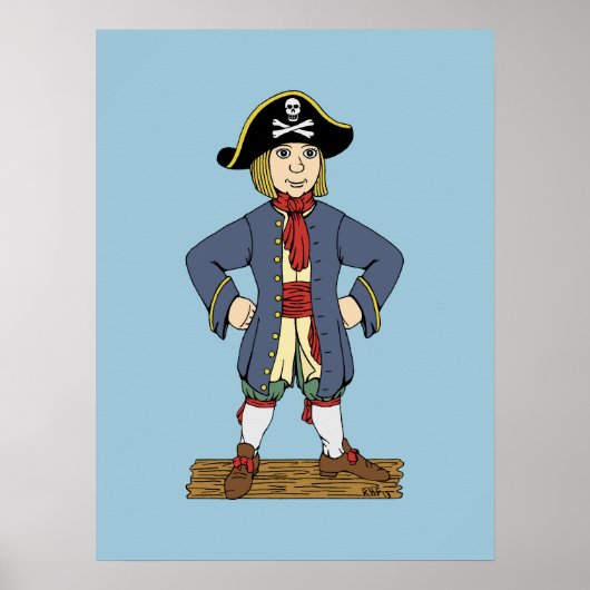 Schattige Piraat Jongen Poster (Voorkant)