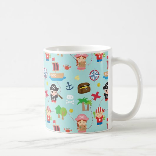 Schattige Piraat Jongens en Meisjes Schat Koffiemok (Rechts)