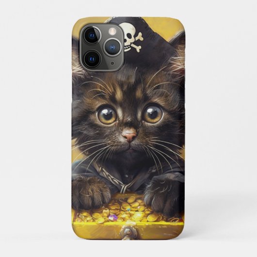 Schattige piraat kitten met gouden schat Case-Mate iPhone case (Achterkant)