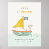 Schattige Piraat Muis Zeilboot Kinderen Monogram B
