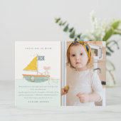 Schattige Piraat Muis Zeilboot Kinderen Verjaardag Bedankkaart (Staand voorkant)