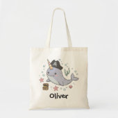 Schattige Piraat Narwal Tote Bag (Voorkant)