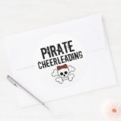 schattige piraat, piraat, cheerleading ronde sticker (Envelop)