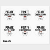 schattige piraat, piraat, cheerleading ronde sticker (Vel)