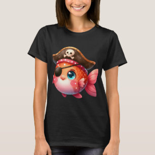 Schattige Piraat Vis Illustratie – Kawaii Piraat G T-shirt