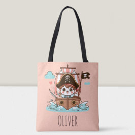 Schattige Piraat Zeiler Kapitein Kind en Schip Tote Bag