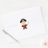 Schattige Pirate Boy Karakter Cartoon Illustratie Ronde Sticker (Envelop)