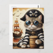 Schattige piratenkat briefkaart (Voorkant / Achterkant)