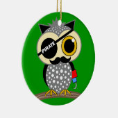 schattige piratenuil keramisch ornament (Rechts)