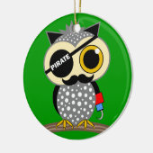 schattige piratenuil keramisch ornament (Links)