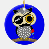schattige piratenuil keramisch ornament (Achterkant)