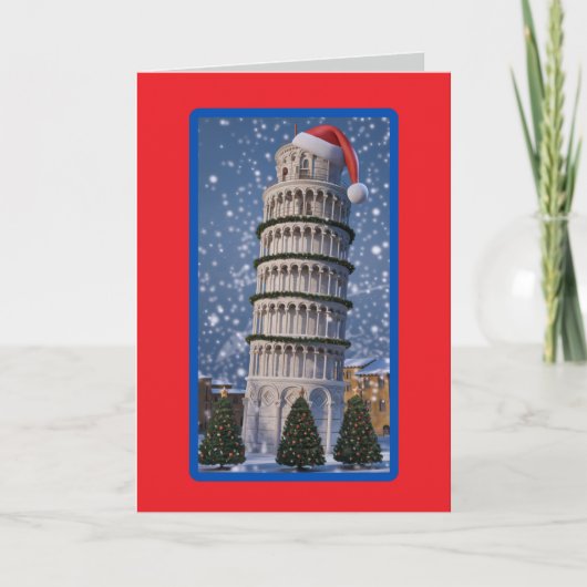 Schattige Pisa kerstvakantie Kaart (Voorkant)
