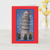 Schattige Pisa kerstvakantie Kaart (Gele Bloem)