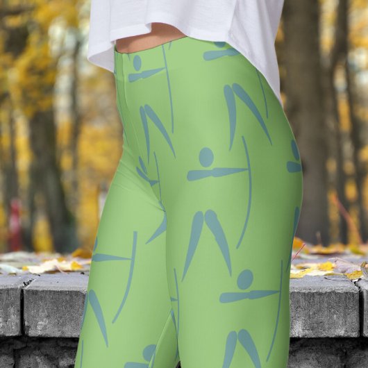 Schattige Pistachio Groene Vrouwen Boogschieten Pa Leggings