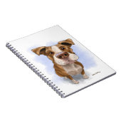 Schattige Pit Bull Cartoon Notitieboek (Rechterzijde)