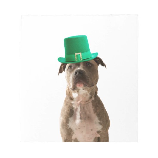 Schattige Pit Bull Dog Pet St. Patrick's Day Notitieblok (Voorkant)