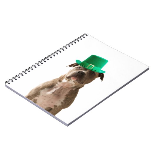 Schattige Pit Bull Dog Pet St. Patrick's Day Notitieboek (Linkerzijde)