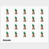 Schattige Pit Bull Dog Pet St. Patrick's Day Ronde Sticker (Vel)
