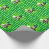 Schattige Pit Bull Dog Pet St. Patrick's Day w Clo Cadeaupapier (Hoek)