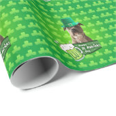 Schattige Pit Bull Dog Pet St. Patrick's Day w Clo Cadeaupapier (Rol Hoek)